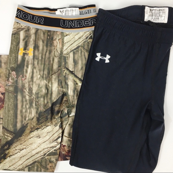 Under Armour Bottoms Two Pair Under Armour Base Layer Pants Boys L
